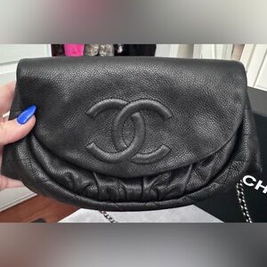 Chanel Caviar Half Moon Wallet on Chain